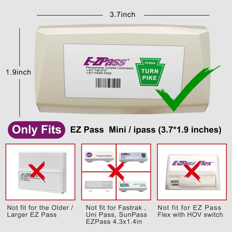 Zeyitian EZ Pass Holder with Super Strong Suction Cups for