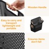 Tioncy 4 Pcs Plastic Mesh Baskets with Wood Handle Woven
