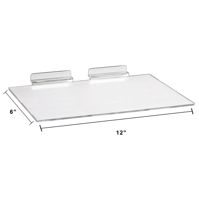 STORE FIXTURES DIRECT Large Clear Acrylic Slatwall Shoe Shelf, 6"