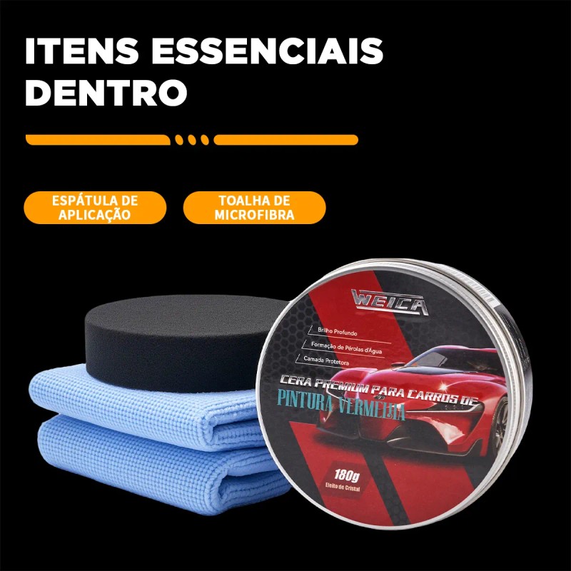 Weica Cera Carnaúba Roja 180g Kit Apl.: Brillo Y Protección