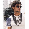 Mens 6MM Rope Chain Necklace 22 Inch Solid Stainless Steel