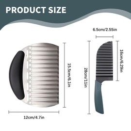 Crinkle Cutter Fnife, Large Crinkle Cutter Knife for Veggies ＆ Potatoes, French Fry, Cucumber, Carrot ＆ Fruit, Stainless Steel Slicer With Stylish Rubber Handle, Dishwasher Safe