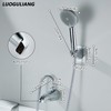 LUOGULIANG Chrome Tub Spout with Diverter, 5 Settings Hand Held
