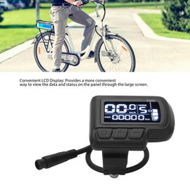 Electric LCD Display, EN06 6pin Underwater LCD Display with Bracket, Headlight Interface, 24V 36V 48V 60V, Cycling LCD Display Meter for 22.2mm Handlebar