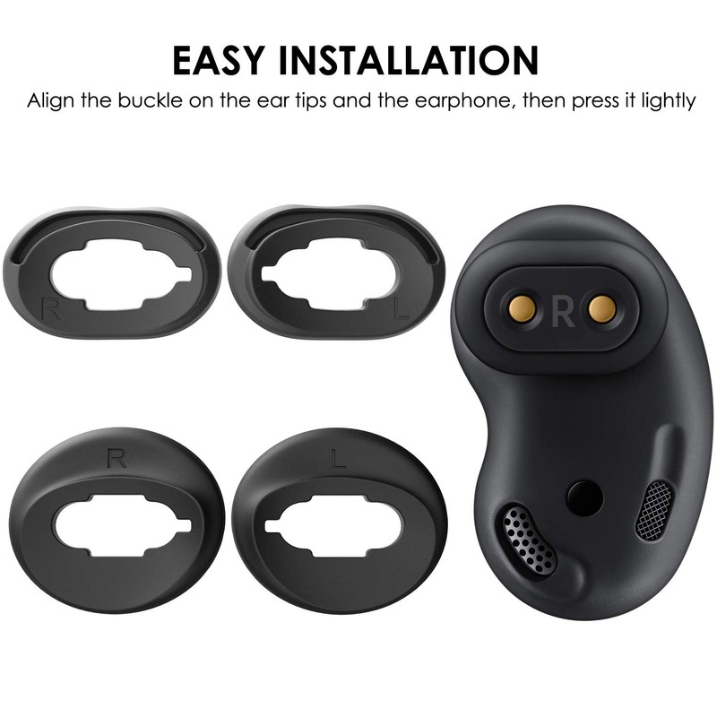 TEEMADE 6 Pairs Silicone Ear Tips Replacement Galaxy Buds Live