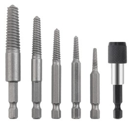 6 Pcs Reverse Tap Set Screw Extractor Set Screw Removal Bits for Removing Broken Bolts Screws High Hardness with Rear Remover Thin Thread