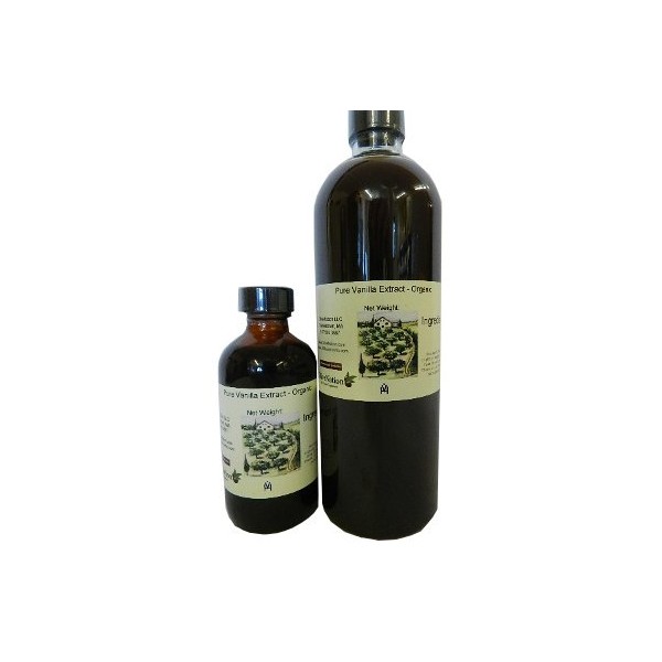 OliveNation Organic Vanilla Extract from Natural Bourbon Madagascar Vanilla Beans, Non-GMO, Gluten Free, Kosher, Vegan - 2 ounces