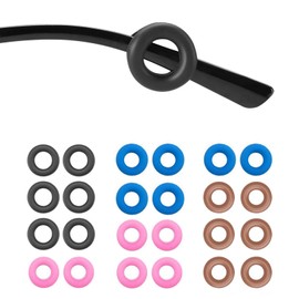 Omnful Glasses Ear Cushion, Sunglasses Holder, Glasses Ear Grips Anti Slip Silicone Temple Tips Sleeves for Eyeglasses Sunglasses, Ear Hooks, Eyewear Retainers (4Colors, 12Pairs)