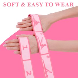 GGUFAY 2 Stück Yoga Stretching Strap, Stretching Band mit 9 Schleifen, Elastisch Trainingsband,Yoga Stretch Gurt, Hochelastischer Elastische Widerstandsbänder für Pilates Fitness Stretching Training