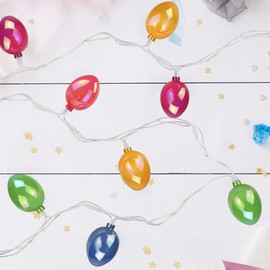 10-Count Pearl Multi-Colored Easter Egg String Light Set, 7.25ft White Wire