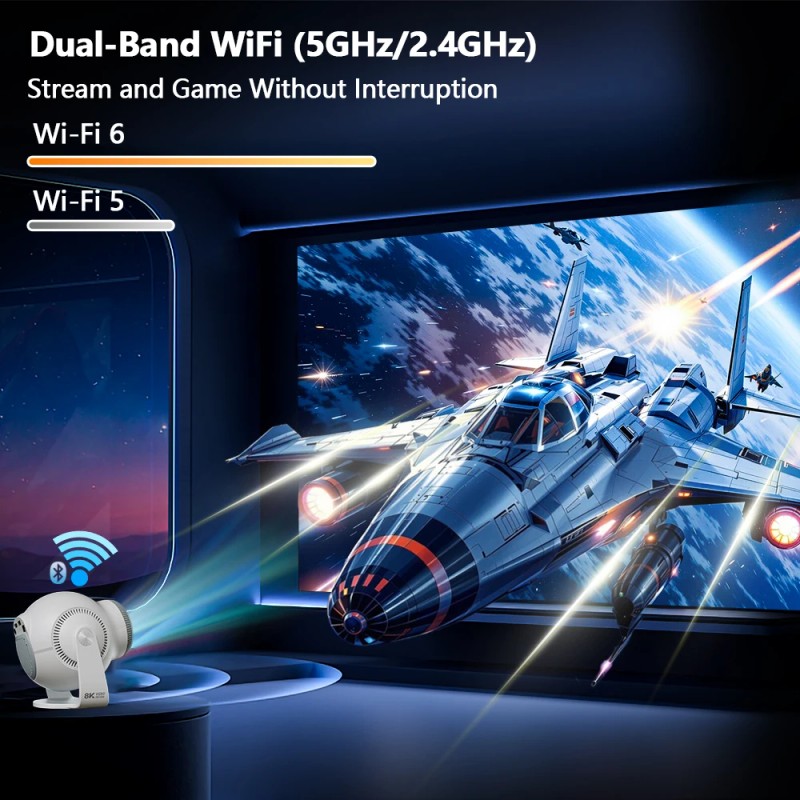 Topleo Smart Projector Home Theater Video Small Android 14 Portable