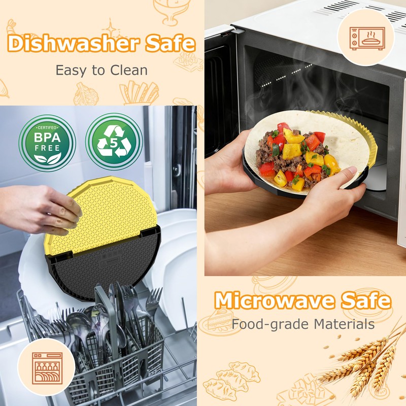 Tortilla Sealer Crimper - Quesadilla Maker for 10"+8"+6"+4" Flour Tortillas