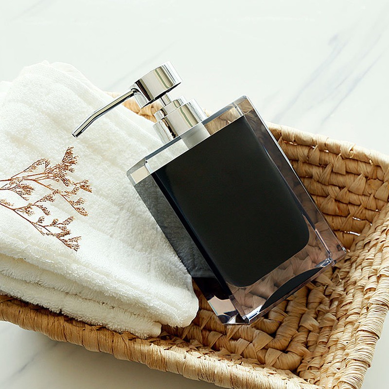 Hand Soap Dispenser Press Design Black Simple Fine Details Foaming
