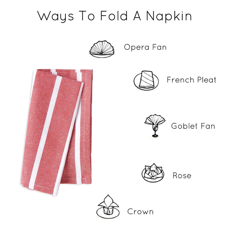 Encasa XO Cotton Napkins Set of 6 Roma Red Stripes