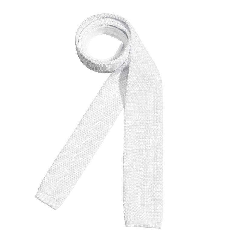 DonDon Men's Knit Tie handmade White