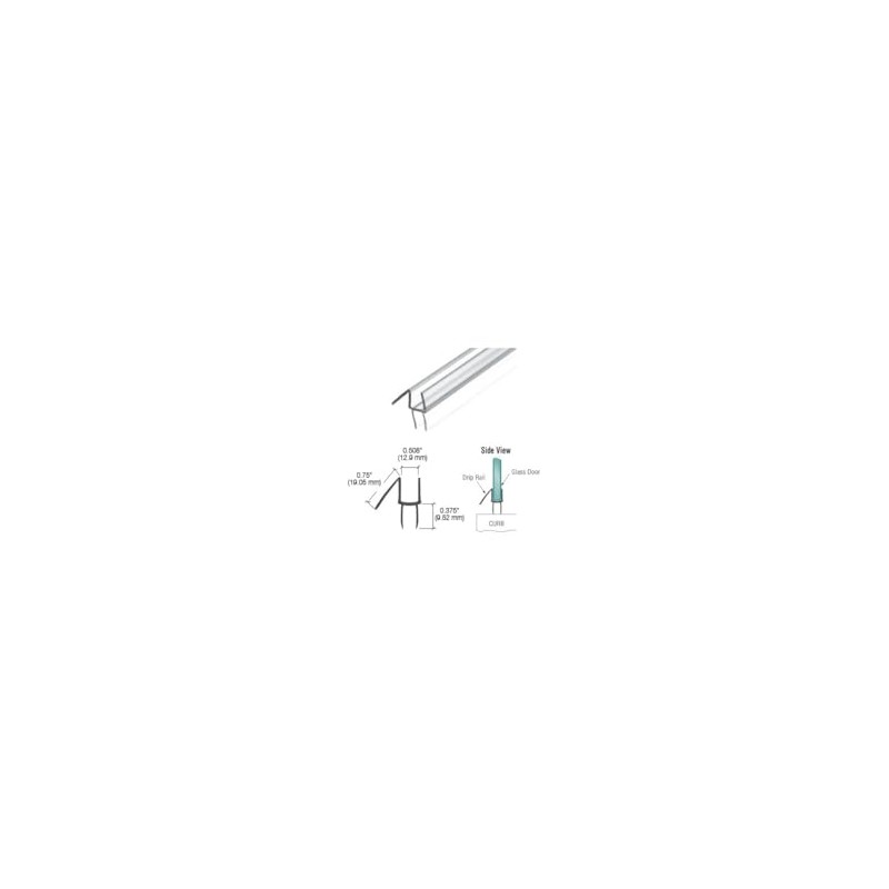 CRL Co-Extruded Clear Bottom Wipe with Drip Rail for 1/2"