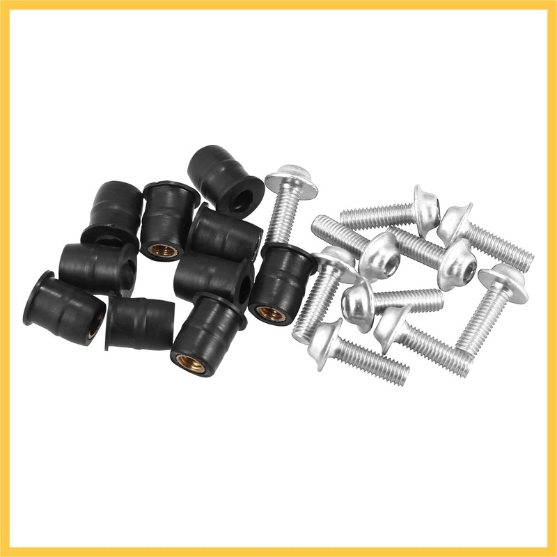 REPAIROCK 10pcs M5 5mm Motorcycle Windscreen Screw Fairing Bolt Silver
