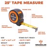 Wrangler Tools 25 FT Tape Measure - Retractable Measuring Tape
