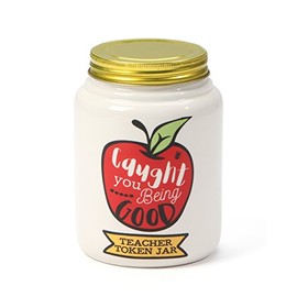 Enesco Our Name is Mud “Teacher’s Good Tokens” Ceramic Jar, White