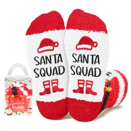 HAPPYPOP Christmas Gifts for Boys Girls - Secret Santa Socks Xmas Stocking Stuffers for Little Kids, Santa Gifts for 4-6 Years Kids White