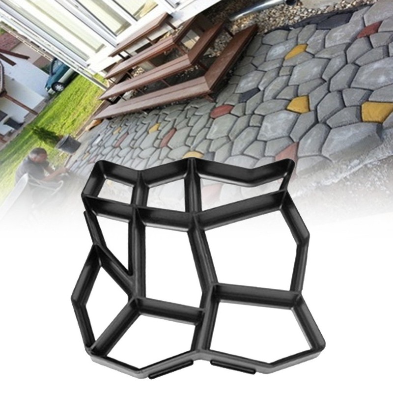 Stone Paving Mold Concrete Stepping Walkway 9 Grids Driveway Garden