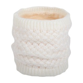 ccHuDE Winter Neck Warmer Knitted Fuzzy Circle Scarf Thermal Snood Scarf Cold Weather Neck Cover Gaiter Face Mask White