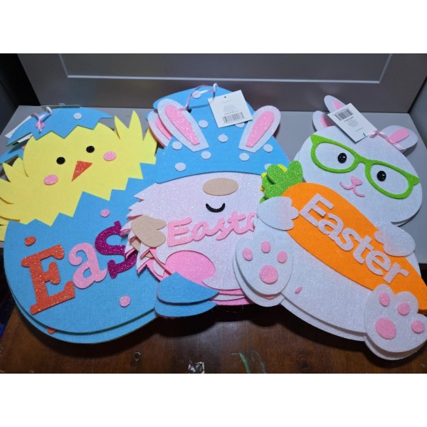 Happy Easter 6X NWT Happy Easter Bunny, Gnome, Chick Felt