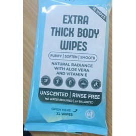 BULLCART Rinse Free XL Ultra Thick Bathing Wipes for Adults | 120 Extra Large Wash Cloths With Vitamin E & Aloe | Full Body Waterless Shower Wipes | Unscented Wipes | Body Wipes for Women and Men