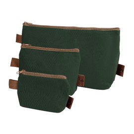 Tool Bag, 3 Size Canvas Zipper Bag, Tool Bag Organiser, Heavy Duty Waxed Canvas Bag with Small Zipper, Utility Organiser Bag (Dark Green)