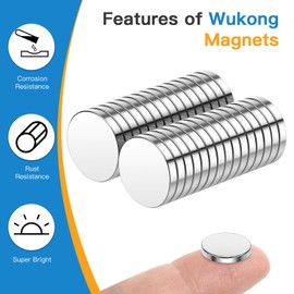 Wukong 15 x 2 mm Neodymium Magnets Small Extra Strong Pack of 30 Mini Magnets Fridge Magnets Round Small for Fridge, Whiteboard, Office, Magnetic Board