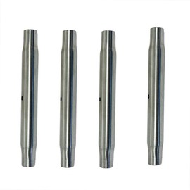 DBMIMPORTERS Marine Boat Stainless Steel T316 Pipe Style Turnbuckle Body 3/8" x 4-3/4" 4 Pcs