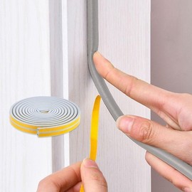 Door & Window Gap Sealing Strip, Weatherstrip for Entrance Doors (Rubber, 6mm x 5M) Door Gap Rubber D-Type - 6mm 20ea