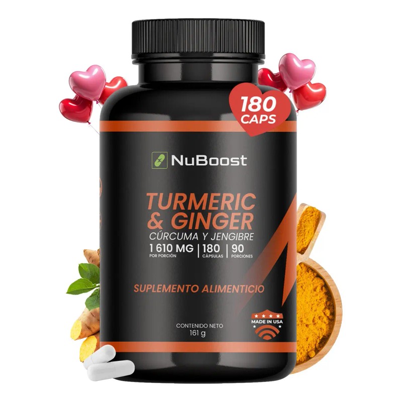 Cúrcuma Jengibre 180 Cápsulas Nuboost Sabor