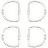 HAJXZH 4 PCS Binding Book Rings 1.5 Inch D-Shaped Key