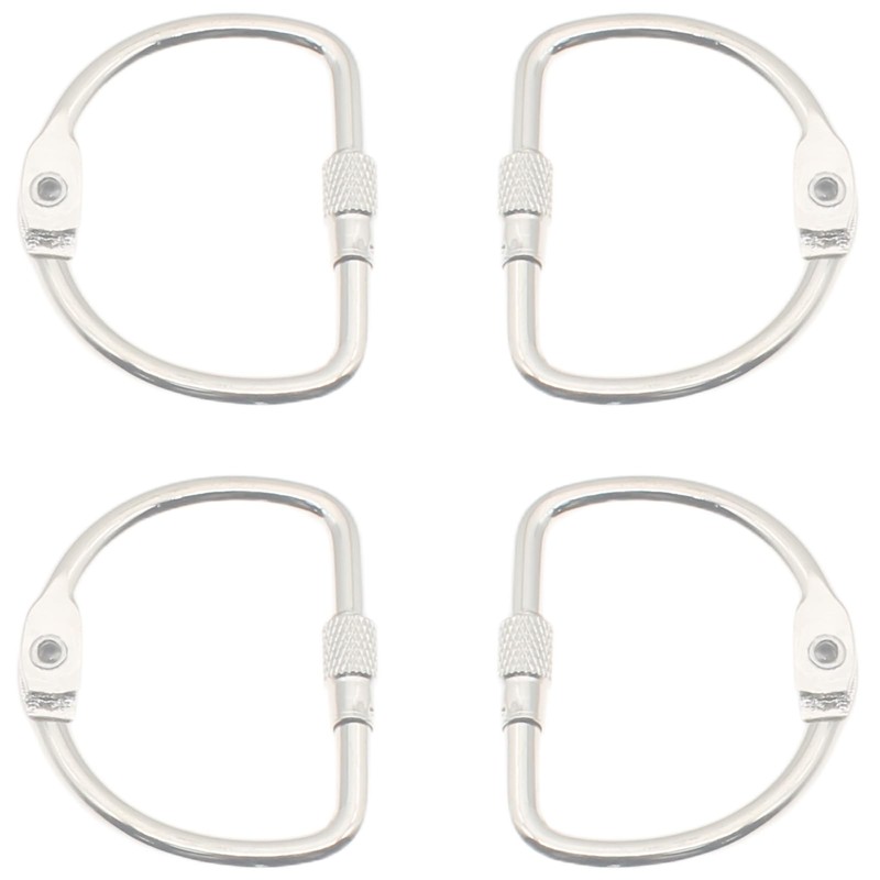 HAJXZH 4 PCS Binding Book Rings 1.5 Inch D-Shaped Key