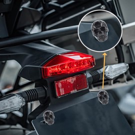 Temzzer Skull License Plate Bolts Anti-Theft Car Tag Frame Screws for Most Vehicle Motorcycle 4 PCS (Black)