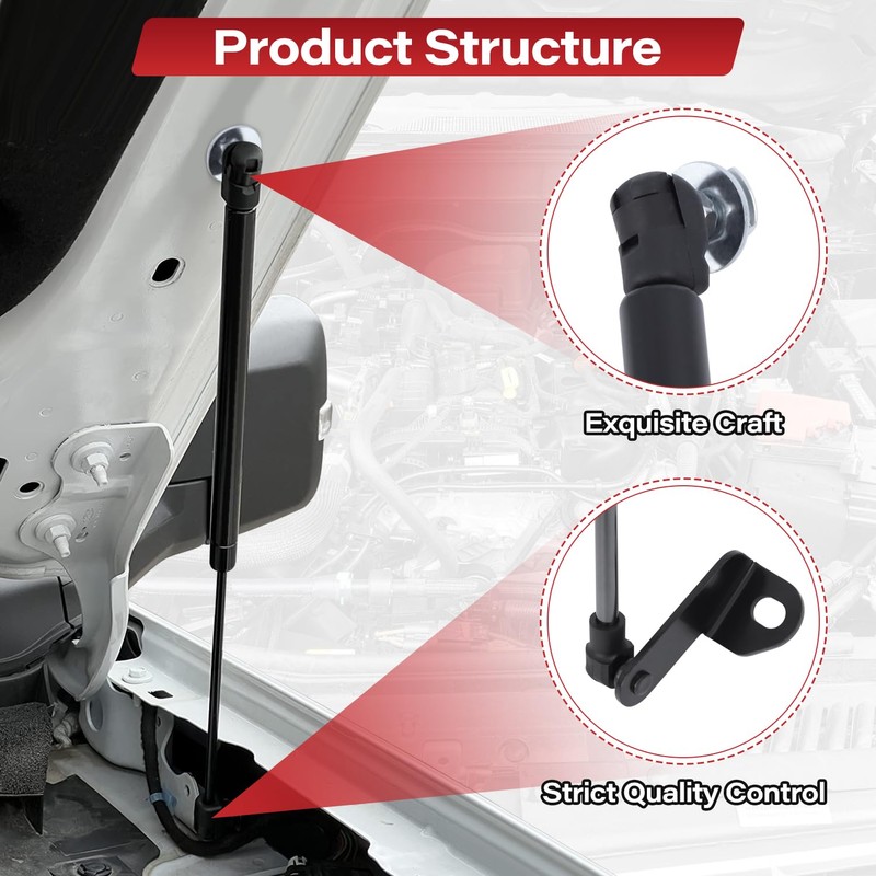Front Hood Lift Struts, Bolt in System Hood Supports Struts