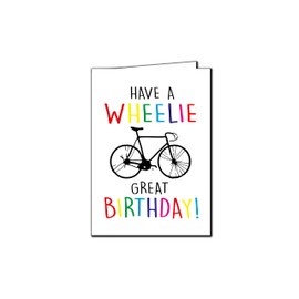 Birthday Card Bike Cycling Mamil Sport Wheelie - C67