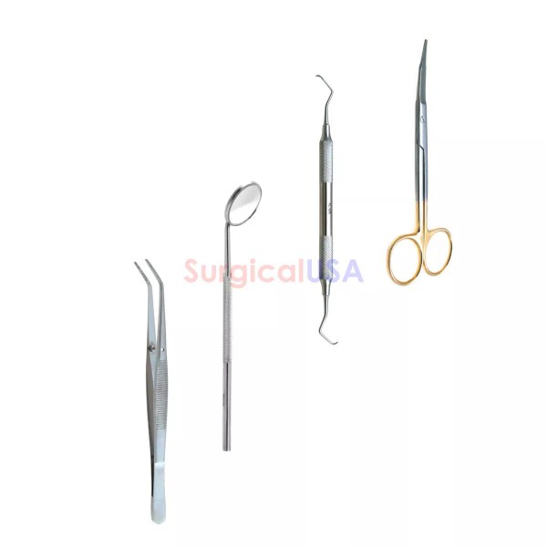 Unbranded Suture Removal Kit of 5 Dental Instruments Scissors Cotton