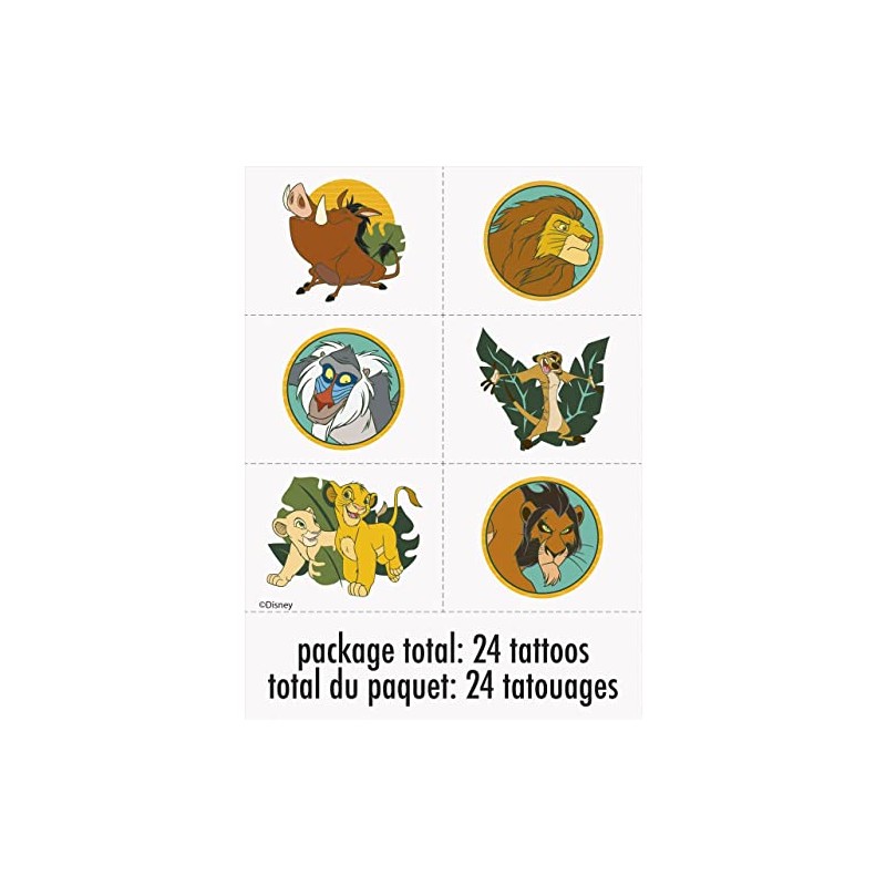 Lion King Party Temporary Tattoos | Assorted Designs | 24
