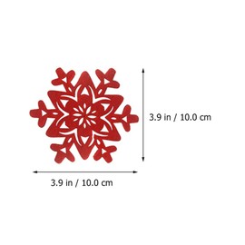 Luxshiny 8PCS Christmas Snowflake Coaster, Red Felt Snowflake Coasters Snowflake Drink Coasters Christmas Cup Mat Christmas Dining Table Set for Serving