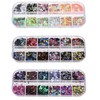 Glitter Sequins Set, Assorted Round Thin Shiny Foil Flakes Art