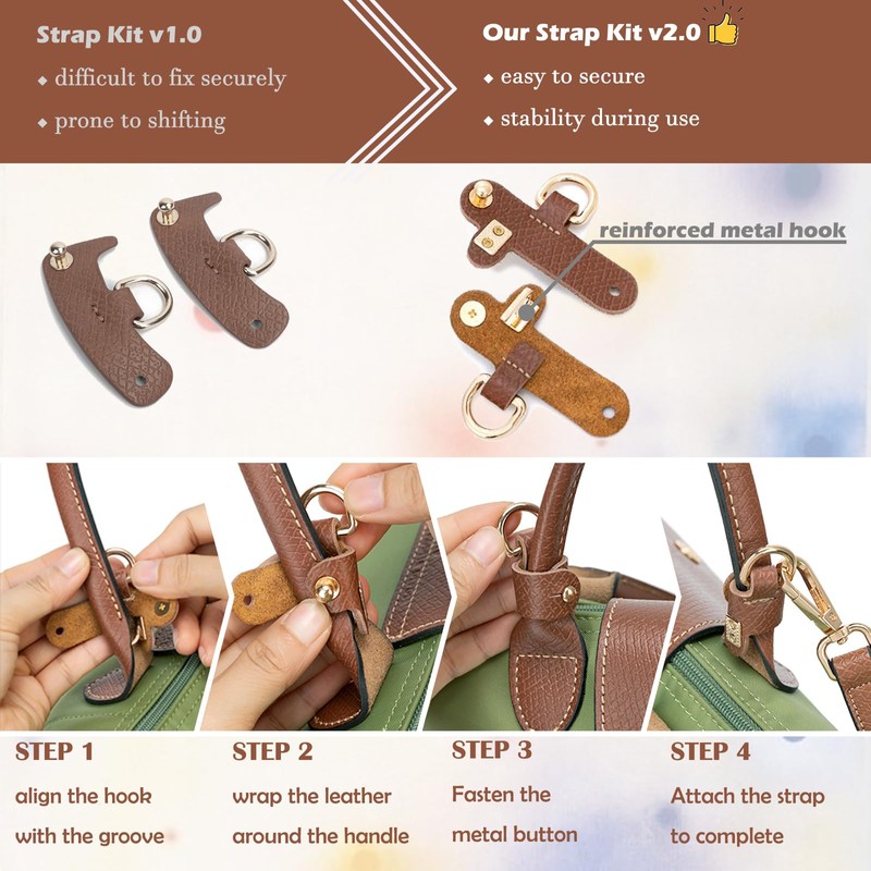 Bag Strap Leather Bag Strap Handle Black Gold Leather Strap