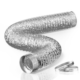 HG Power 100 mm Aluminium Foil Hose Length 3 m Flexible Exhaust Hose Made of Aluminium Pipe Flex Hose with 2 Hose Clips for Extractor Hood Pipe Fan