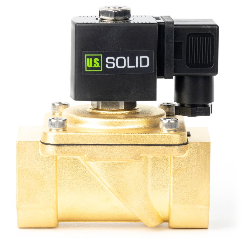 U.S. Solid 1-1/4 inch solenoid valve - brass DC 12