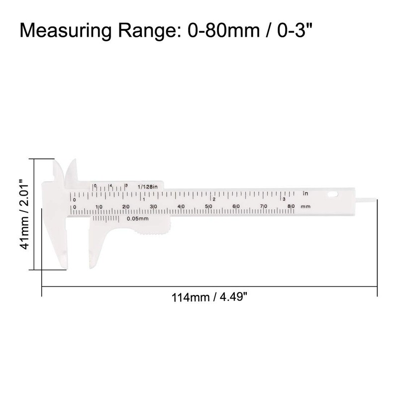 uxcell Vernier Caliper 80mm 3 Inch Metric Mini Double Scale