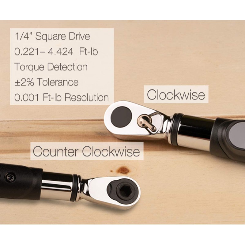 Summit Tools Bit-Head Digital Torque Wrench, 1/4 inch Drive Adopter,