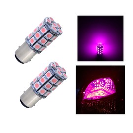 PA 2PCS 30SMD 5050 LED Light Bulbs, Pink, 12V, Easy Install, Fits 1157 Bay15D