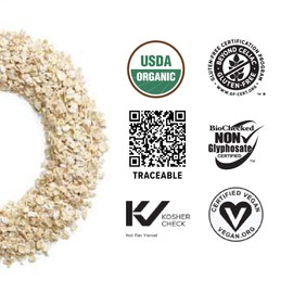 One Degree Organic Foods Sprouted Rolled Oats, USDA Organic, Non-GMO Gluten Free Oatmeal, 24 oz., 8 Pack