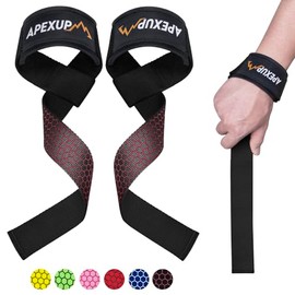 Apexup - Correas de Levantamiento de Pesas para Levantamiento de Pesas, Levantamiento de Pesas, Correas de Muñeca para Gimnasio, Correa de Levantamiento de Pesas de Silicona Antideslizante
